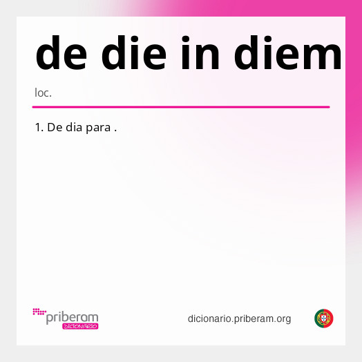 Significado de de die in diem